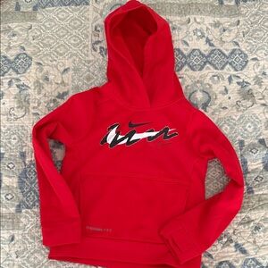 Nike Red Pullover Hoodie with Graphic Logo